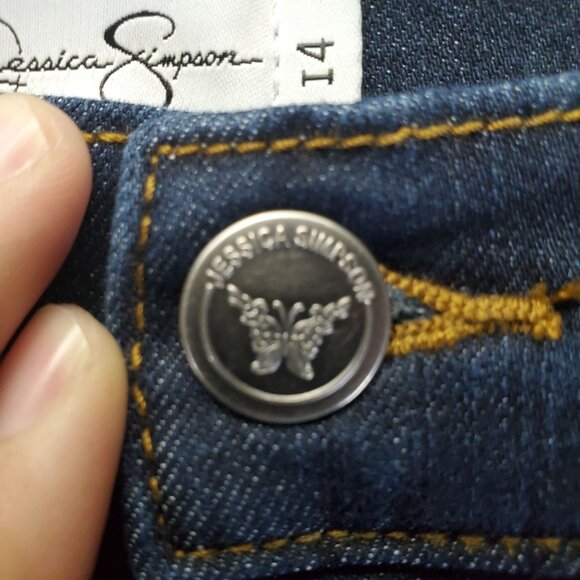 Jessica Simpson Jeans Womens 14 Blue Poppy Mid-Rise Skinny Stretch Denim - Picture 11 of 15